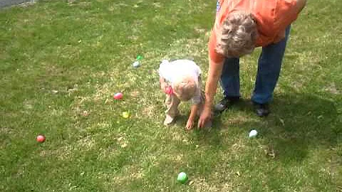 Easter egg hunt at Aunt Olga's and Uncle Wayne's