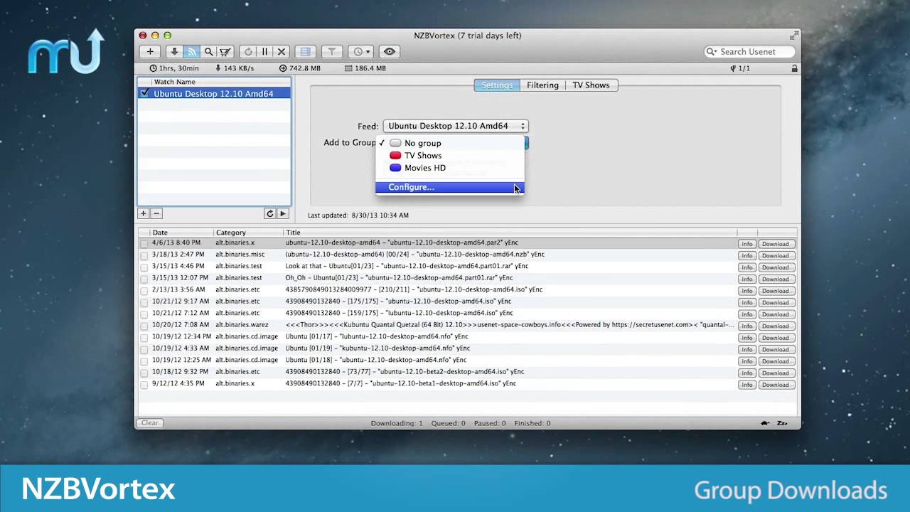 NZBVortex Screencast - MacUpdate Promo