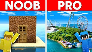 NOOB vs HACKER: I CHEATED In An ISLAND Build Challenge!