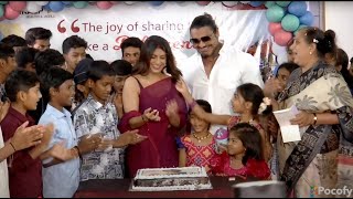 Varalakshmi SarathKumar's B'day Celebrations with Nicholai Sachdev at LEPRA Society Orphanage|POCOFY