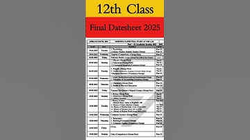 2nd year final datesheet 2025 | 2nd year Date sheet 2025 - 12th Class Datesheet 2025
