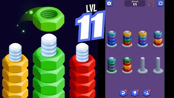 🏅 NUTS SORT MASTER 🤪 Level 11 🧩 Gameplay Walkthrough