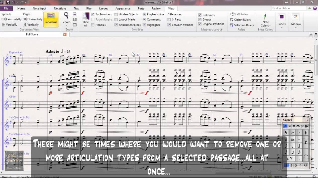 How to remove Multiple Selected Articulations in Sibelius 7 YouTube