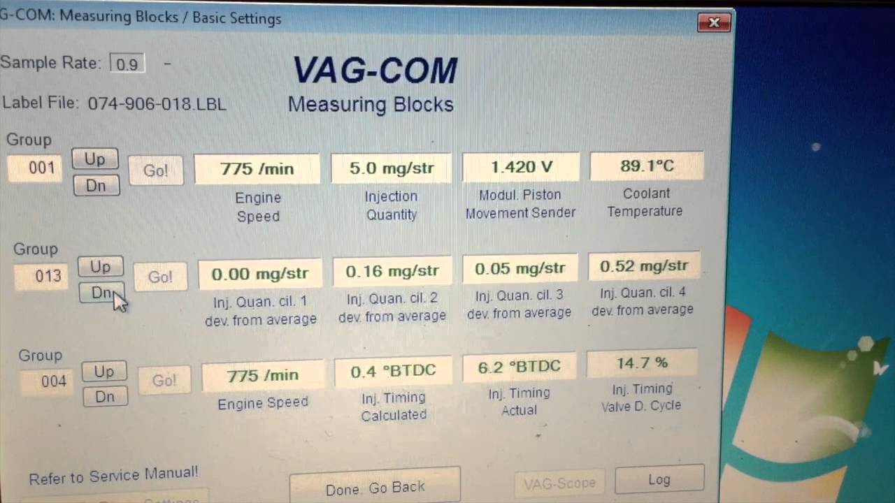 VAG COM T4 2 TDI Turbo, Air Mas, Injectors, timing, przeplywka, kat - YouTube