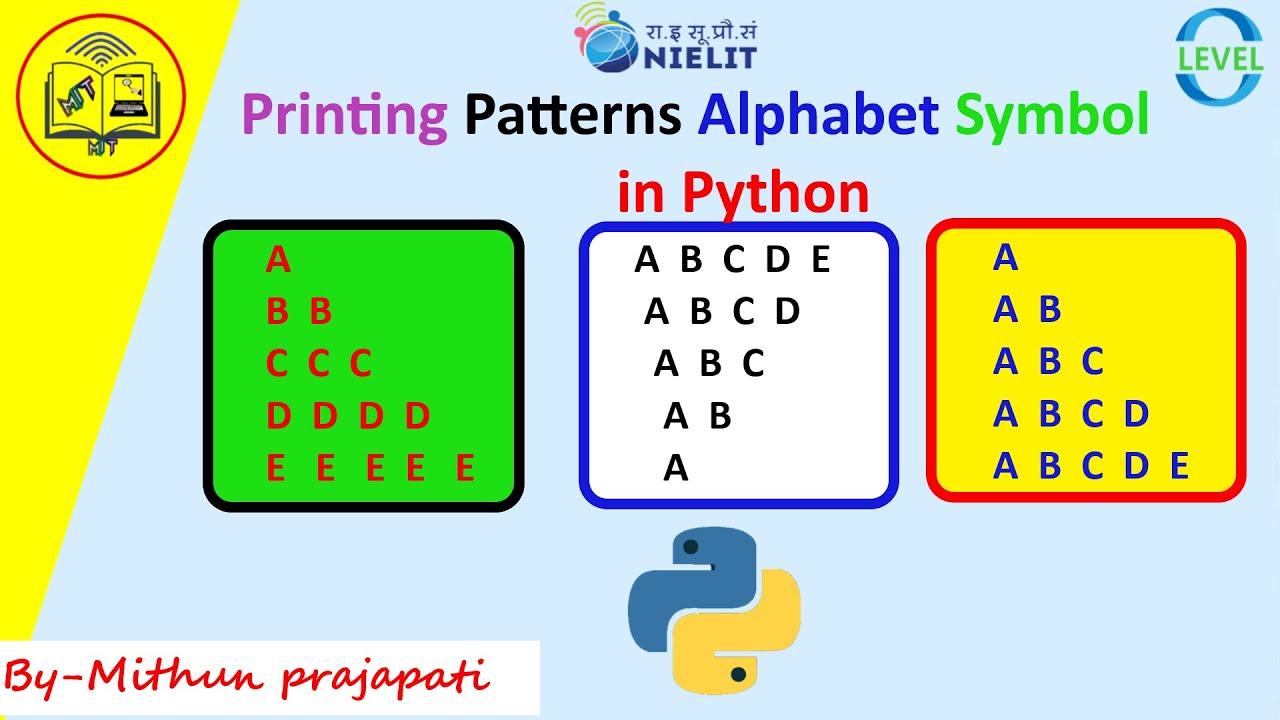#python #23 Printing Patterns in Python- Alphabet Symbol in Pyramid ...