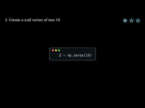 Numpy Exercise 3. Create a null vector of size 10