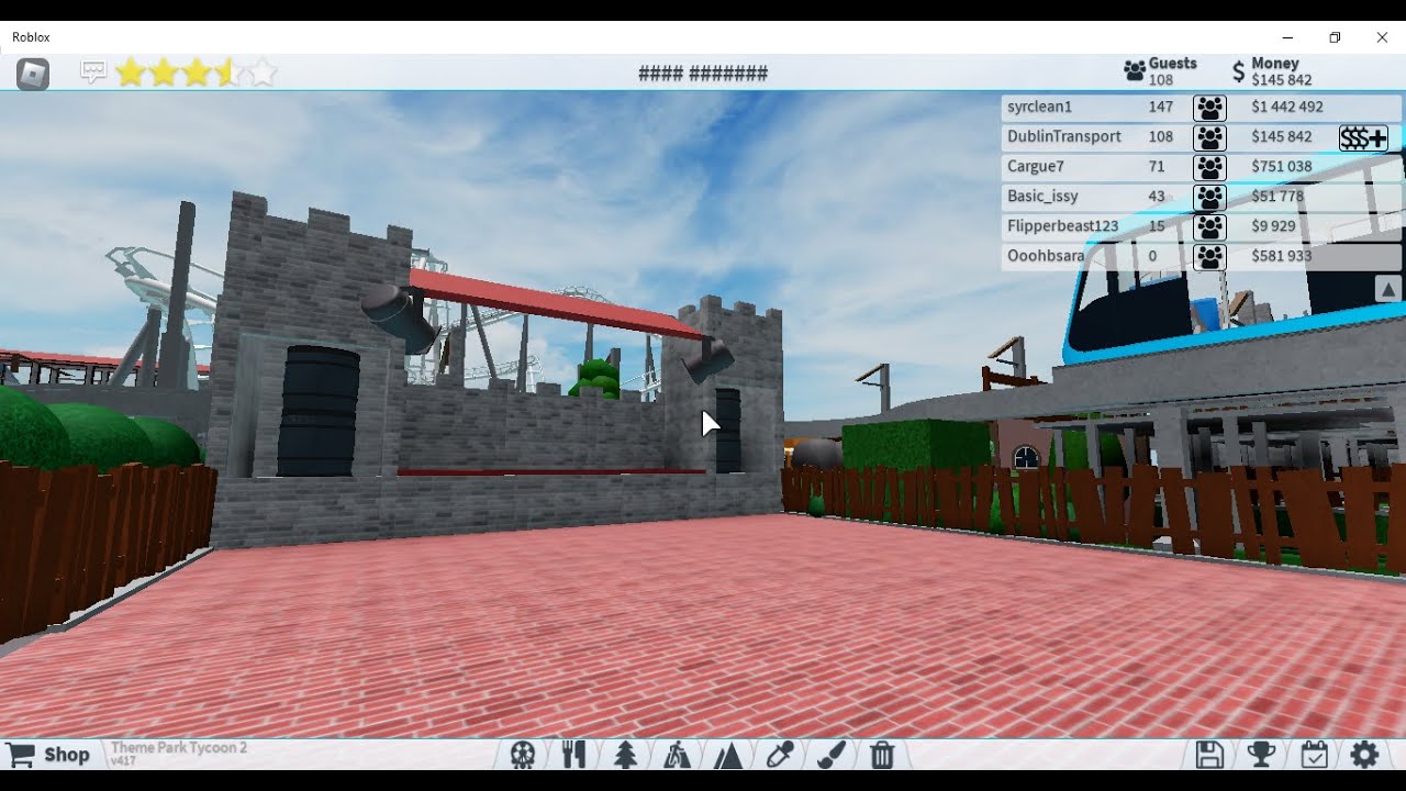 Building a new stage in my theme park! theme park tycoon 2 - YouTube