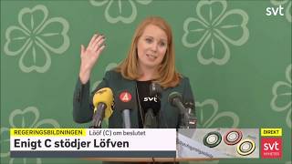 Enigt i C - 56 mot 2 Stödjer Löfven  - Annie Lööf håller Presskonferen