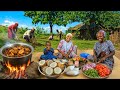 African Village Life 🌿 Planting Fruit Trees & Cooking Creamy Coconut Rice & Fried Chicken 🍚🍗
