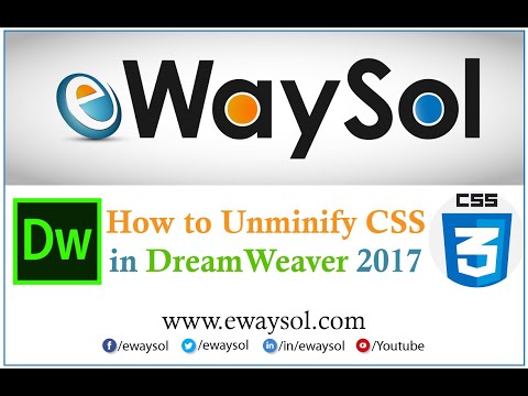 How to Unminify CSS3 in DreamWeaver CC 2017 | eWaySol
