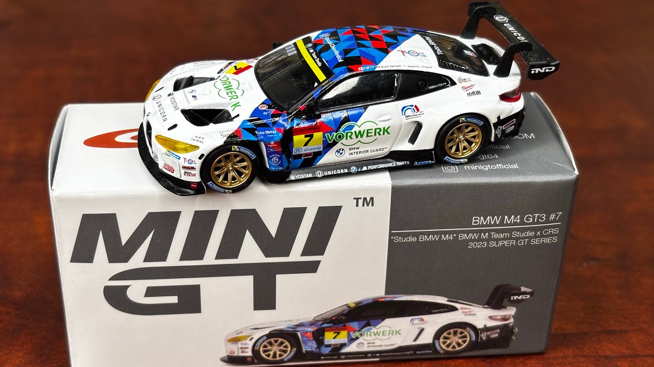 MINIGT BMW M4 GT3 マッチボックス BMW M3 Mini GT - BMW M4 GT3 #7 2023 SUPER GT SERIES (review) [4K