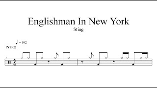 Sting-Englishman In New York | Drum Sheet Music 🥁🎵