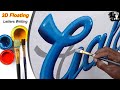 Sign painting 3d floating letter writing in english  key of arts