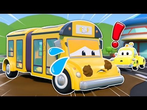 Oh no! SCHOOL BUS gets stuck in MUD| Emergency Vehicles for kids | Car Repair