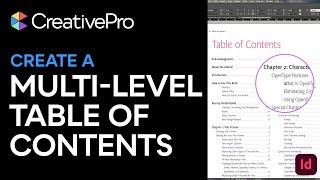 Indesign How To Create A Multi-Level Table Of Contents Video Tutorial