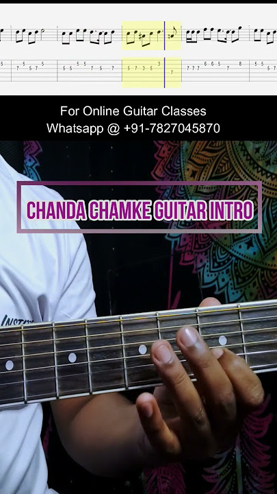 Chanda chamke Guitar intro #shorts #reels #tiktok #guitarlesson #lesson