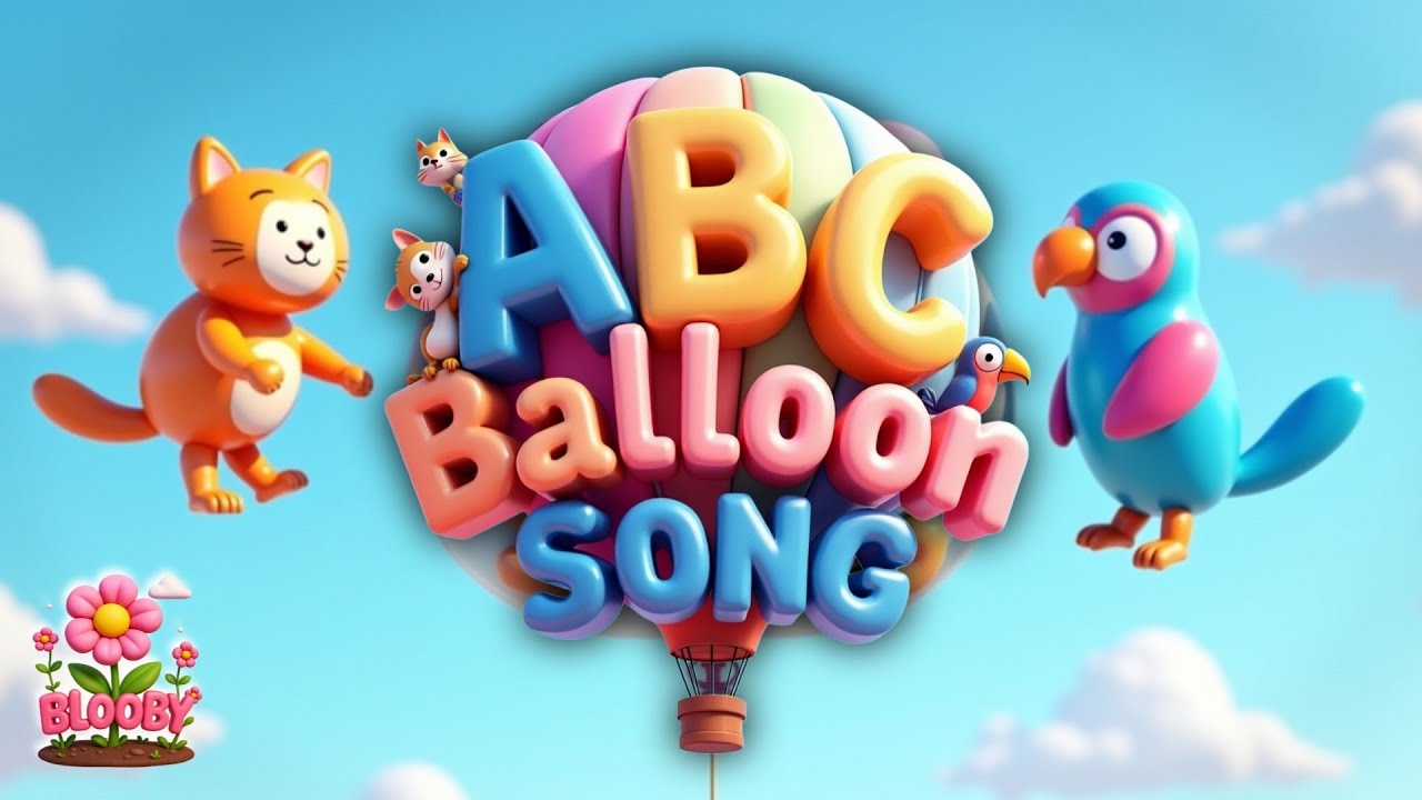 ABC Balloon Rhymes – Colorful 3D Pixar Alphabet Song | Blooobytv 