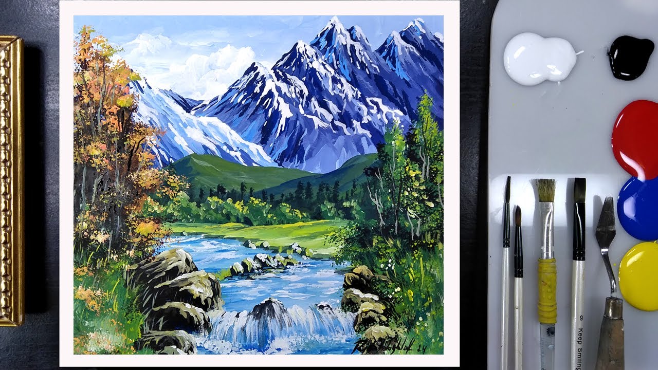 Acrylic Landscape Painting Easy For Beginners YouTube Acrylic landscape painting easy for beginners youtube
