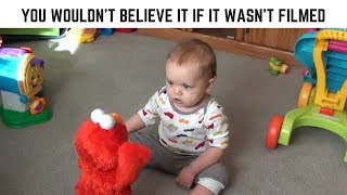 FUNNY BABY SCARED OF TOY