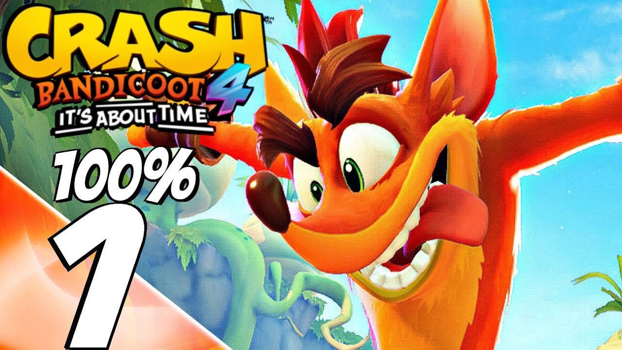 Crash Bandicoot 4: It's About Time - Gameplay Walkthrough Part 1 (100%) All Gems, Boxes, Relics