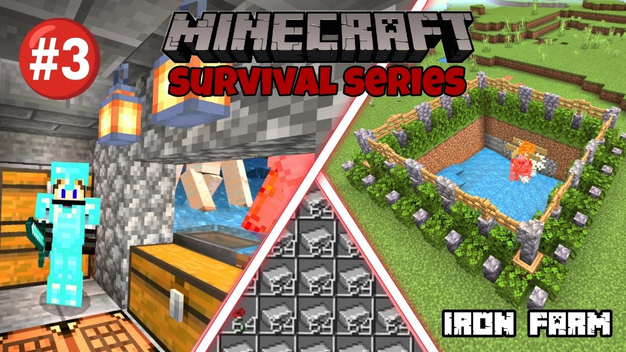 I Build A Iron Farm In Mcpe Survival | Minecraft Iron Farm | #3 ...