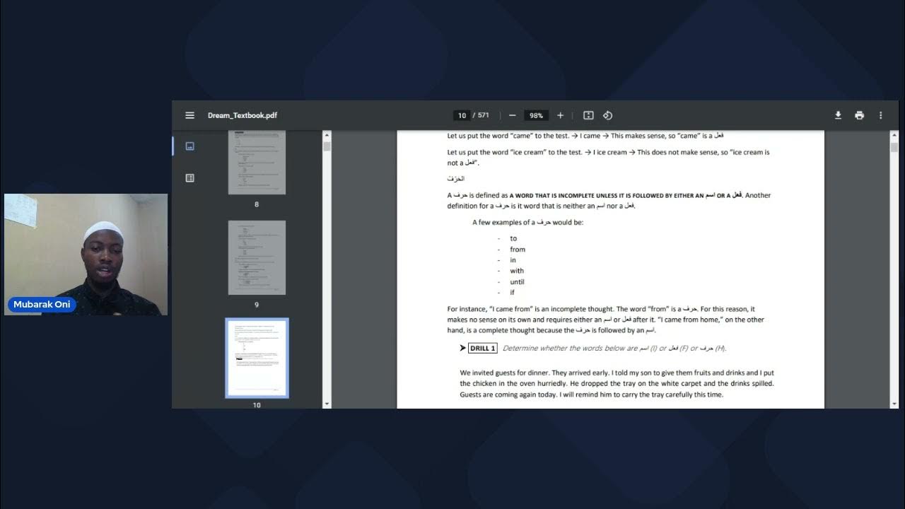 DAY 1 Study Review of the Bayyinah Dream Textbook Basic Nahw YouTube
