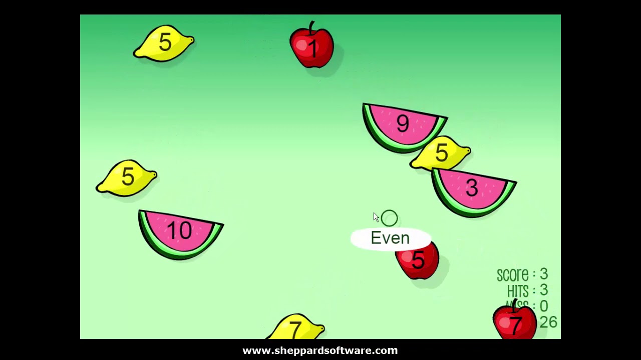 Learn Odd & Even Numbers! Odd & Even : Fruit Splat Math Game - Youtube