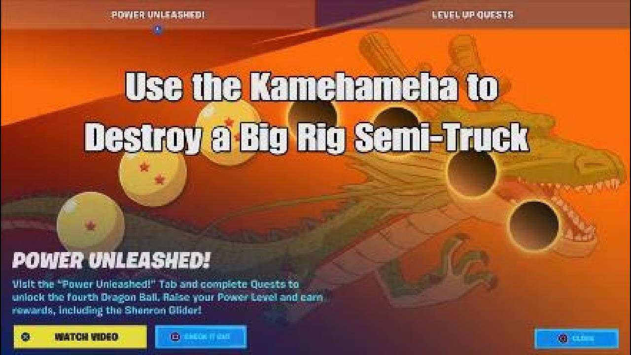 Use the Kamehameha to Destroy Big Rig SemiTruck Fortnite Dragon Ball