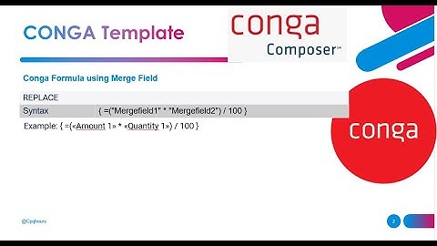 Conga Composer Formula using Merge Field