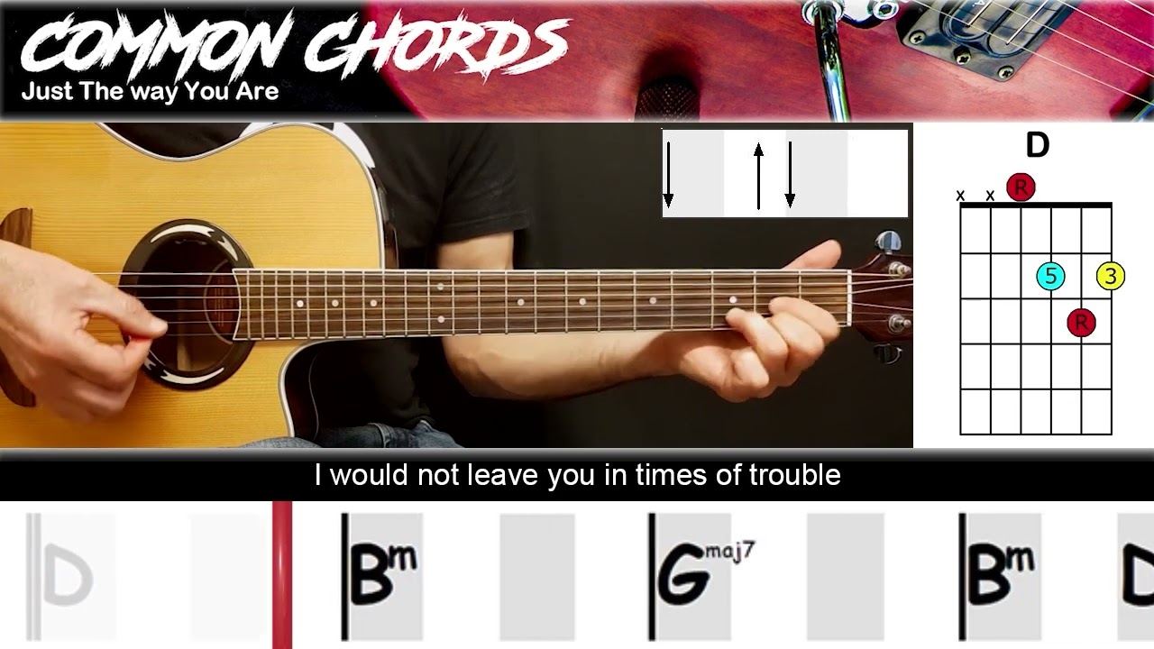 Just The Way You Are - Billy Joel | EASY GUITAR LESSON | Scrolling Chords & Lyrics