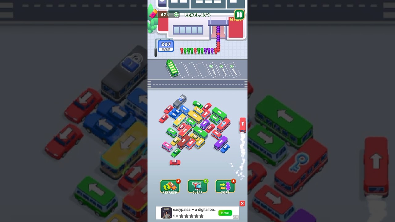 Bus Escape traffic jam 474 level gameplay walk-through 2025# shorts