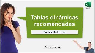 Tablas dinámicas recomendadas en Excel