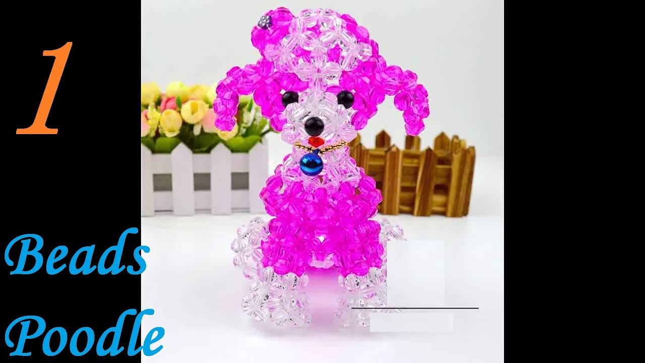 水晶串珠 動物類飾品 貴婦犬(款式5) 1/3