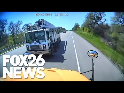 Dashcam video released of a concrete truck crashing into Texas school bus killing 2