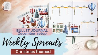 Christmas themed weekly spread setup | winter bujo December 2022| PLAN WITH ME| stickers & printable