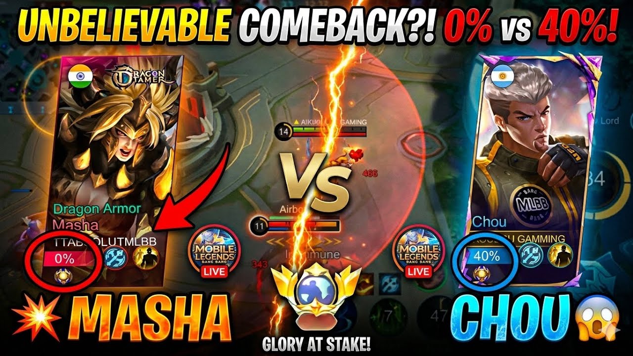 UNBELIEVABLE COMBACK?! || 0% VS 40% CHOU VS MASHA || GLORY AT STRKE 😱