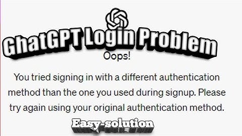 You tried signing in with different authentication method | Chatgpt login problem #chatgpt