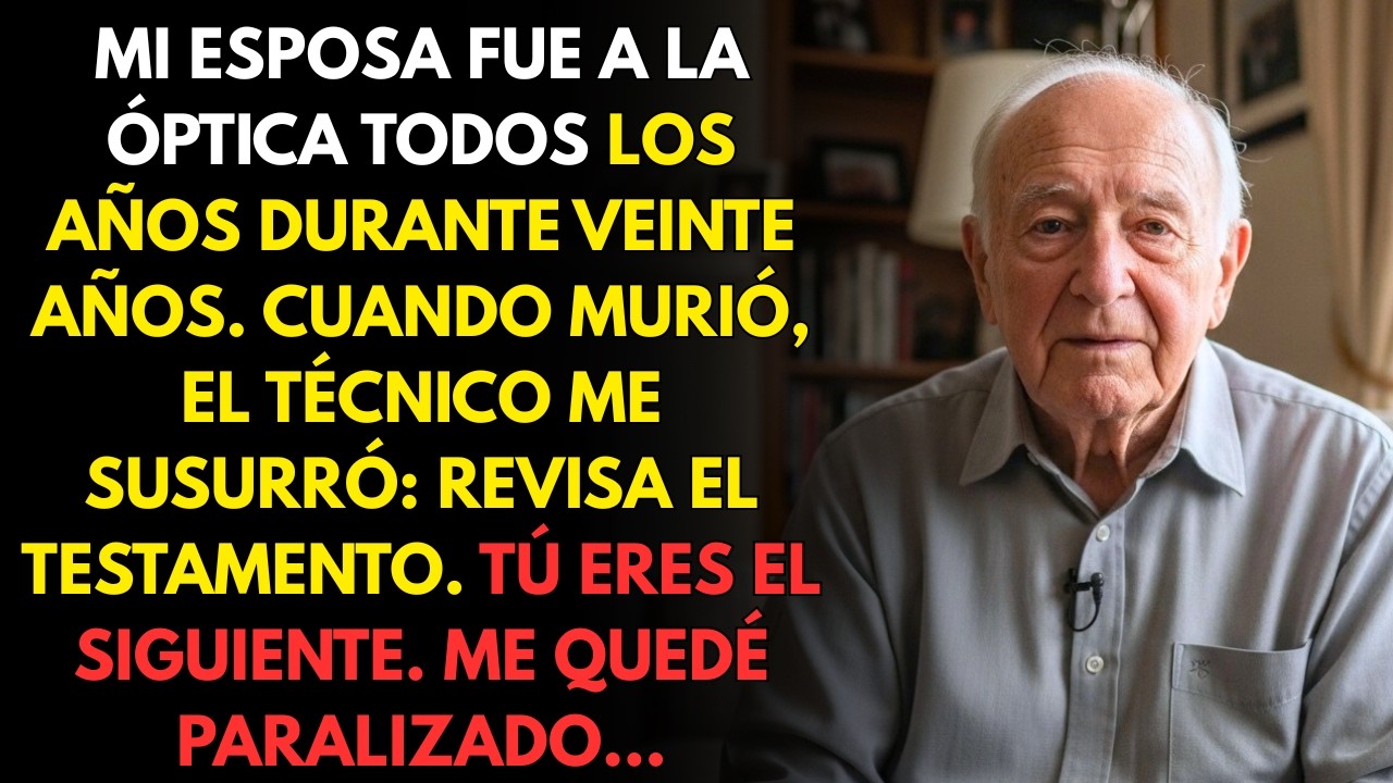 Llevé las gafas de mi difunta esposa a reparar y el técnico me susurró: Revisa el testamento