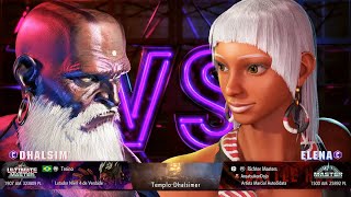 Street Fighter 6 - Treino (Dhalsim) vs Richter Masters (Elena)