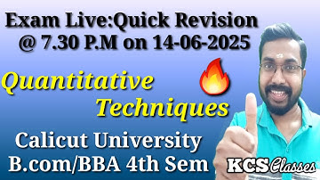 Exam-Related Live: QT| Calicut University B.com/BBA 4th Semester