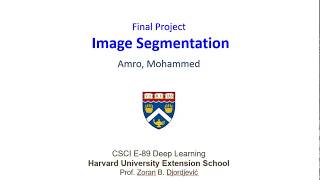 CSCI E-89 Deep Learning - Image Segmentation- two minutes overview