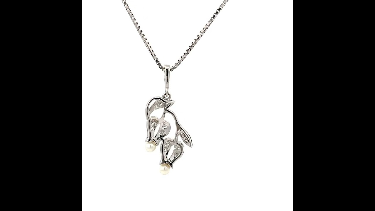 ミキモト ダイヤモンド ペンダントトップ アコヤ真珠 Pt950 MIKIMOTO