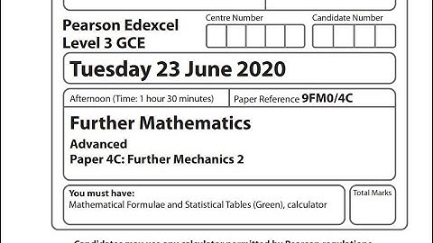 FM2 2020 Pearson Edexcel A level further maths