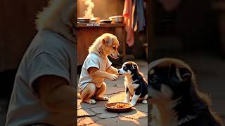 ❤️ Dog Helping Puppy || Heart Touching AI Cartoon Story||Dog and Puppy Emotional Story|| #puppytales