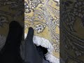 Килим доріжка ручної роботи Квіти Пісків 150х300 см вовна з шовком бежева