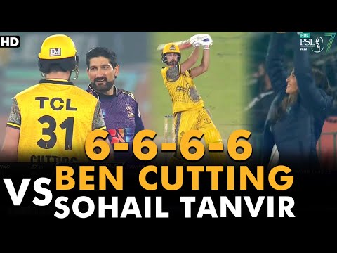 Ben Cutting vs Sohail Tanvir | Big Fight | Peshawar vs Quetta | Match 22 | HBL PSL 7 | ML2G