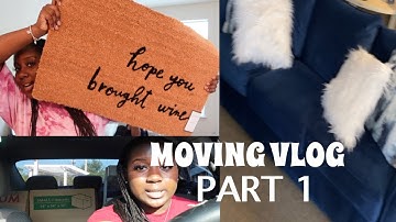 MOVING VLOG PT. 1 | GETTING THE KEYS + FURNITURE SHOPPING + AMAZON UNBOXING + DECORATING