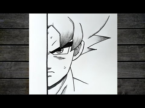 تعلم رسم نصف وجه غوكو من دراغون بول بسهولة للمبتدئين خطوة بخطوة