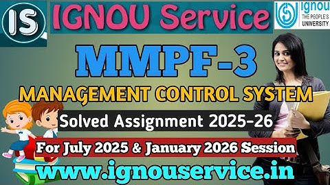 IGNOU MMPF-3 Solved Assignment 2025-26 For July 2025 and January 2026 Session