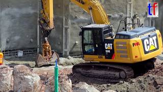 Stuttgart 21 Caterpillar 324E Ln W. Bucket Clamshell Greifer, 15.05.2018.